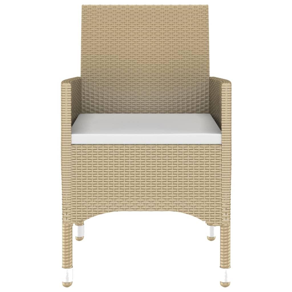 9 Piece Garden Dining Set Poly Rattan Beige