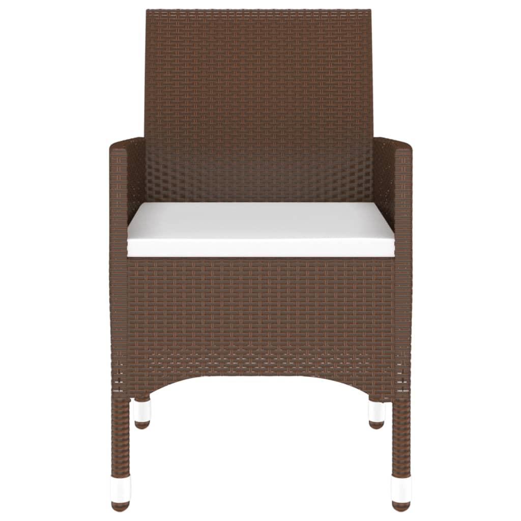 9 Piece Garden Dining Set Poly Rattan Brown