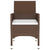 9 Piece Garden Dining Set Poly Rattan Brown