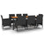9 Piece Garden Dining Set Poly Rattan Black