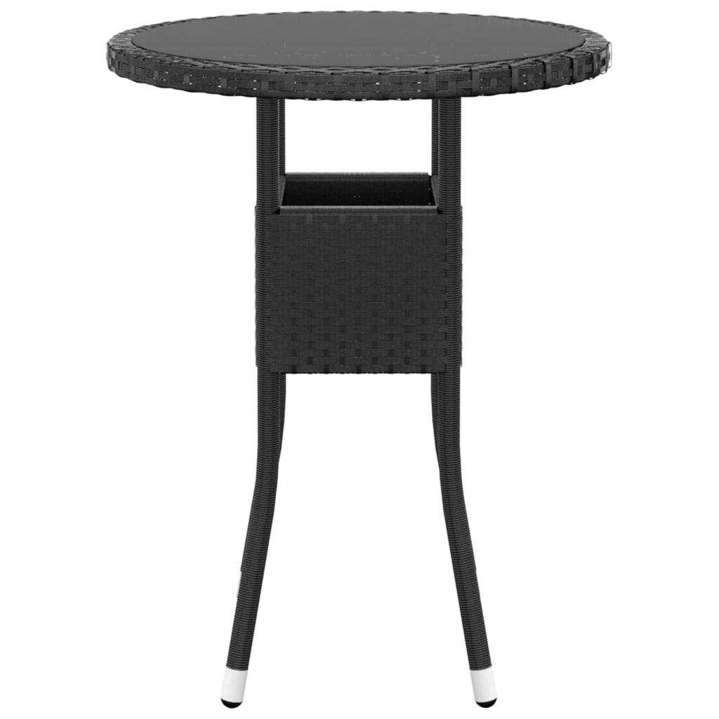 3 Piece Garden Dining Set Poly Rattan Black