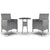 3 Piece Garden Dining Set Poly Rattan Grey
