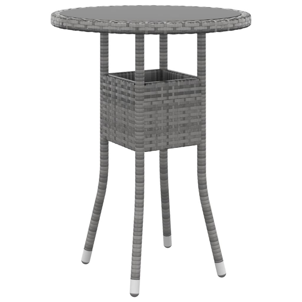 3 Piece Garden Dining Set Poly Rattan Grey