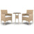 3 Piece Garden Dining Set Poly Rattan Beige