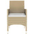 3 Piece Garden Dining Set Poly Rattan Beige