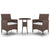3 Piece Garden Dining Set Poly Rattan Brown