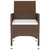 3 Piece Garden Dining Set Poly Rattan Brown