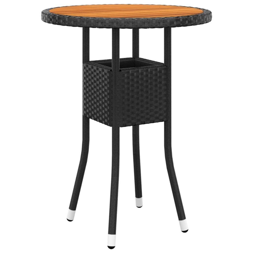 3 Piece Garden Dining Set Poly Rattan Black