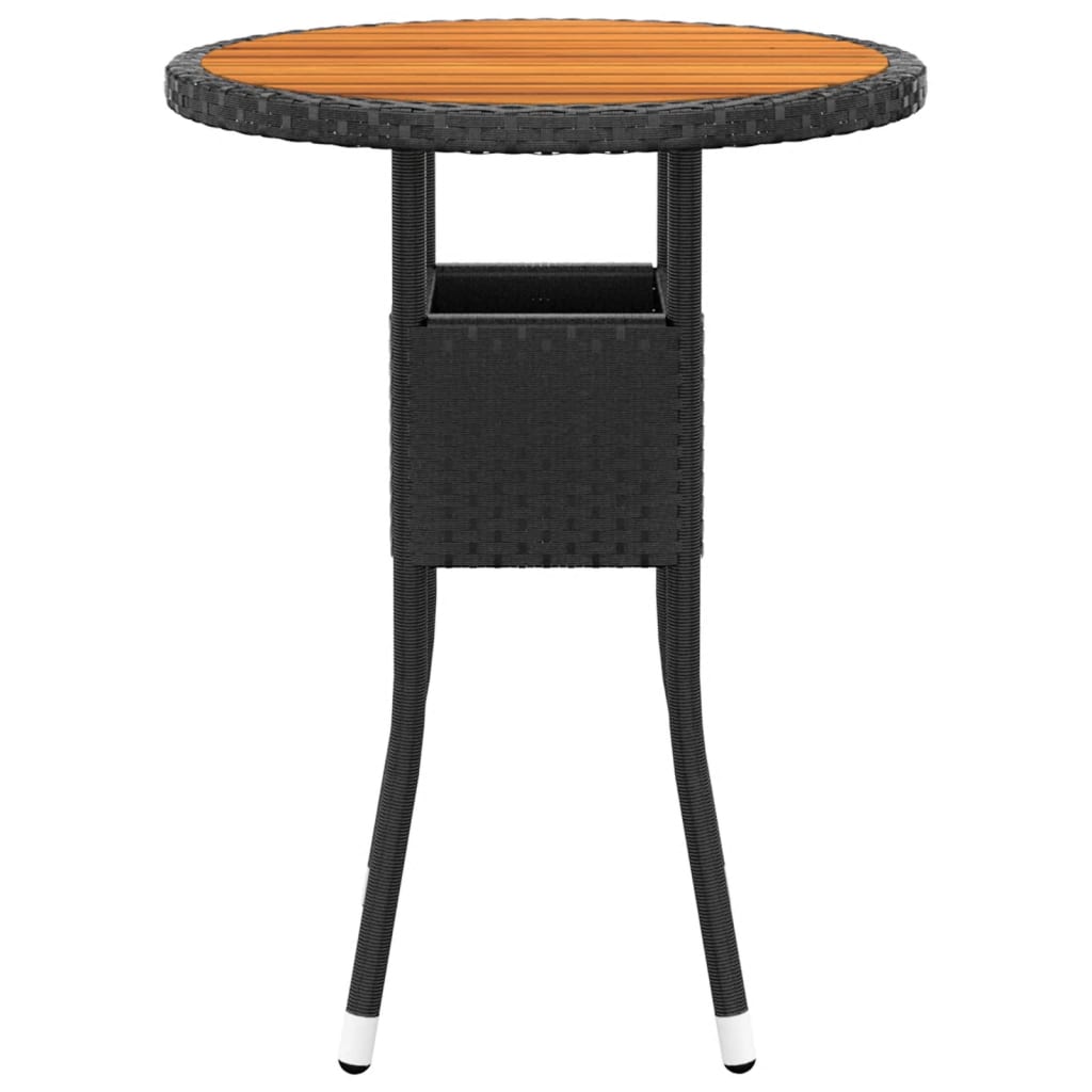 3 Piece Garden Dining Set Poly Rattan Black