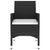 3 Piece Garden Dining Set Poly Rattan Black