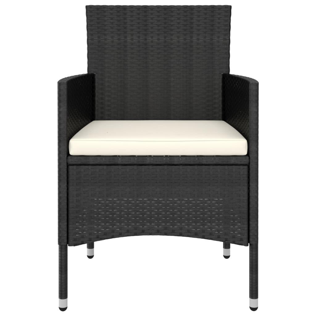 5 Piece Garden Lounge Set Poly Rattan Black