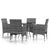 5 Piece Garden Dining Set Poly Rattan Grey