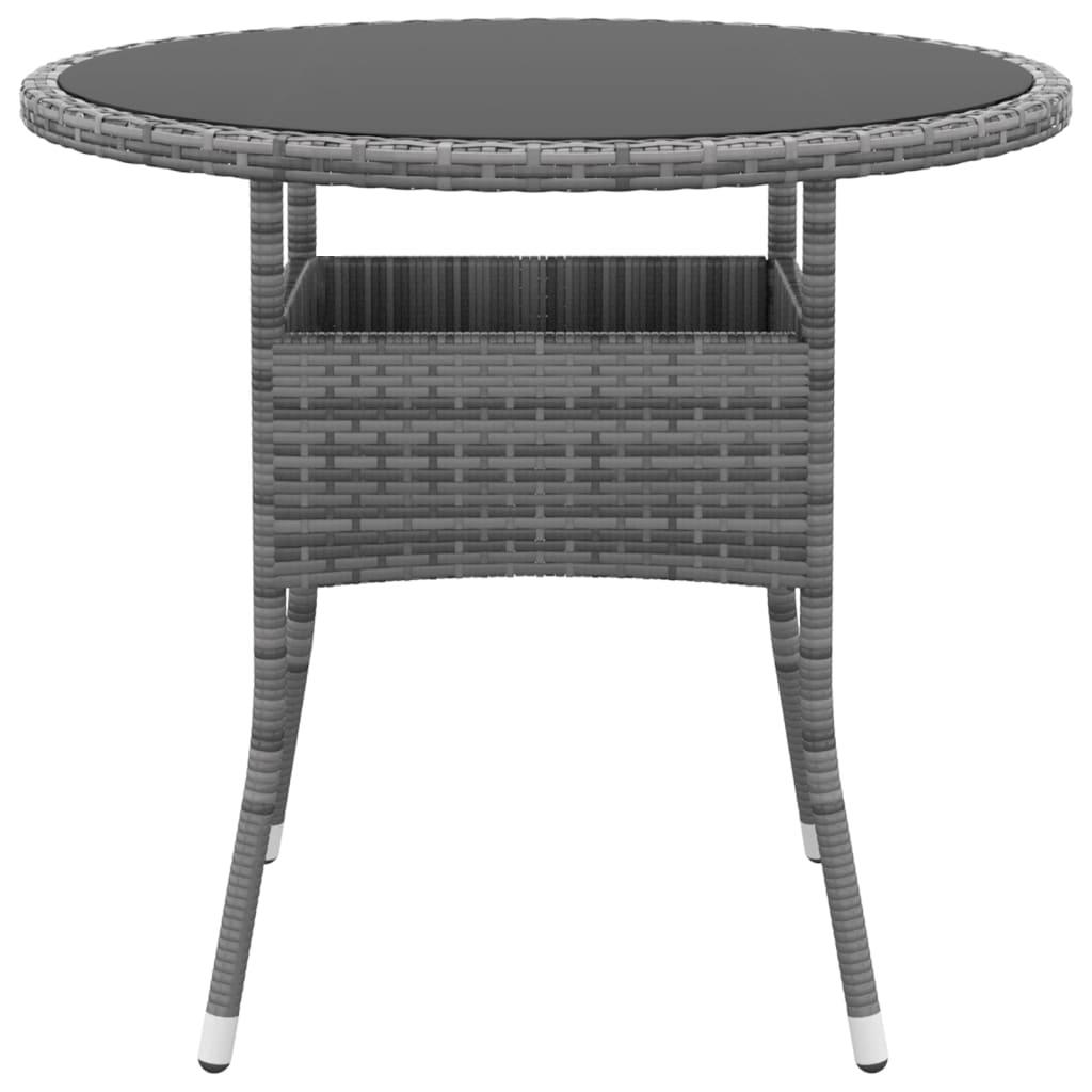5 Piece Garden Dining Set Poly Rattan Grey