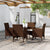 5 Piece Garden Dining Set Poly Rattan Brown
