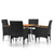 5 Piece Garden Dining Set Poly Rattan Black