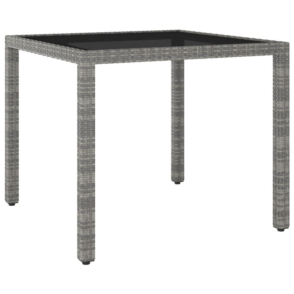 3 Piece Garden Dining Set Poly Rattan Grey