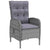 3 Piece Garden Dining Set Poly Rattan Grey