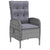 5 Piece Garden Dining Set Poly Rattan Grey