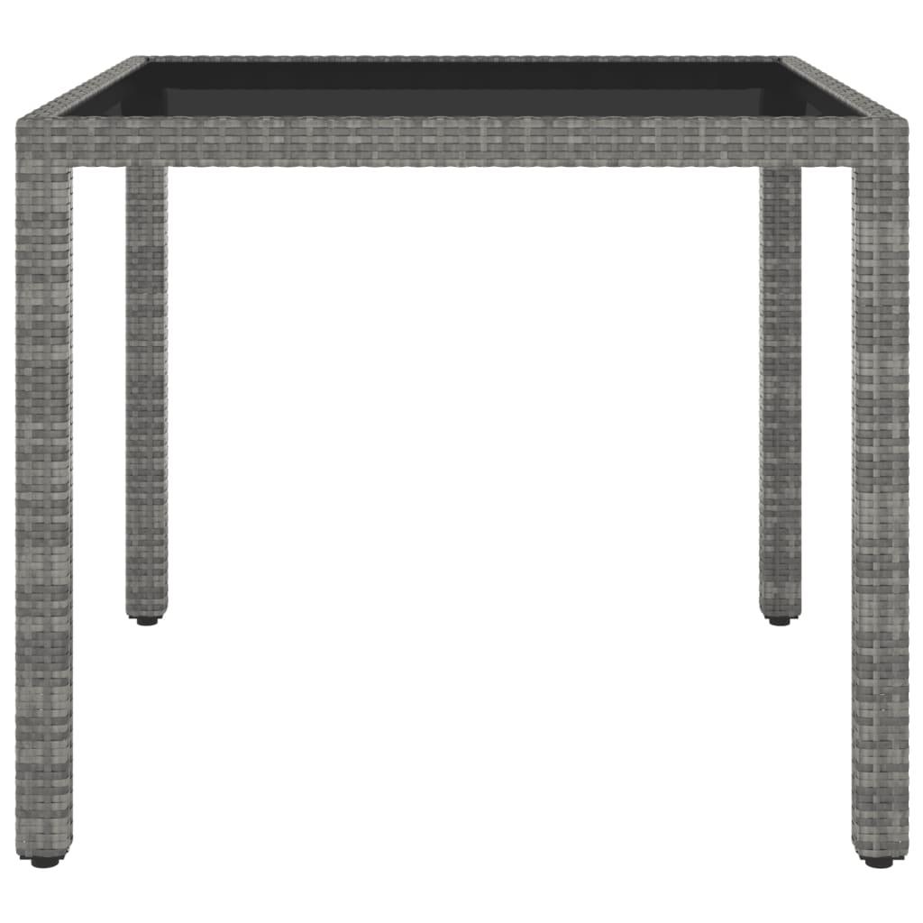 5 Piece Garden Dining Set Poly Rattan Grey