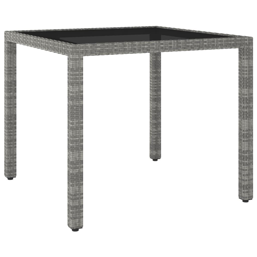 5 Piece Garden Dining Set Poly Rattan Grey