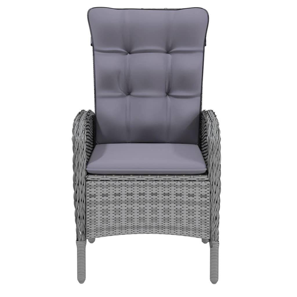 9 Piece Garden Dining Set Poly Rattan Grey