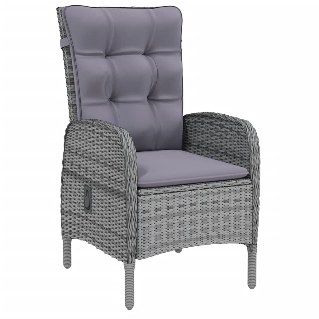 9 Piece Garden Dining Set Poly Rattan Grey