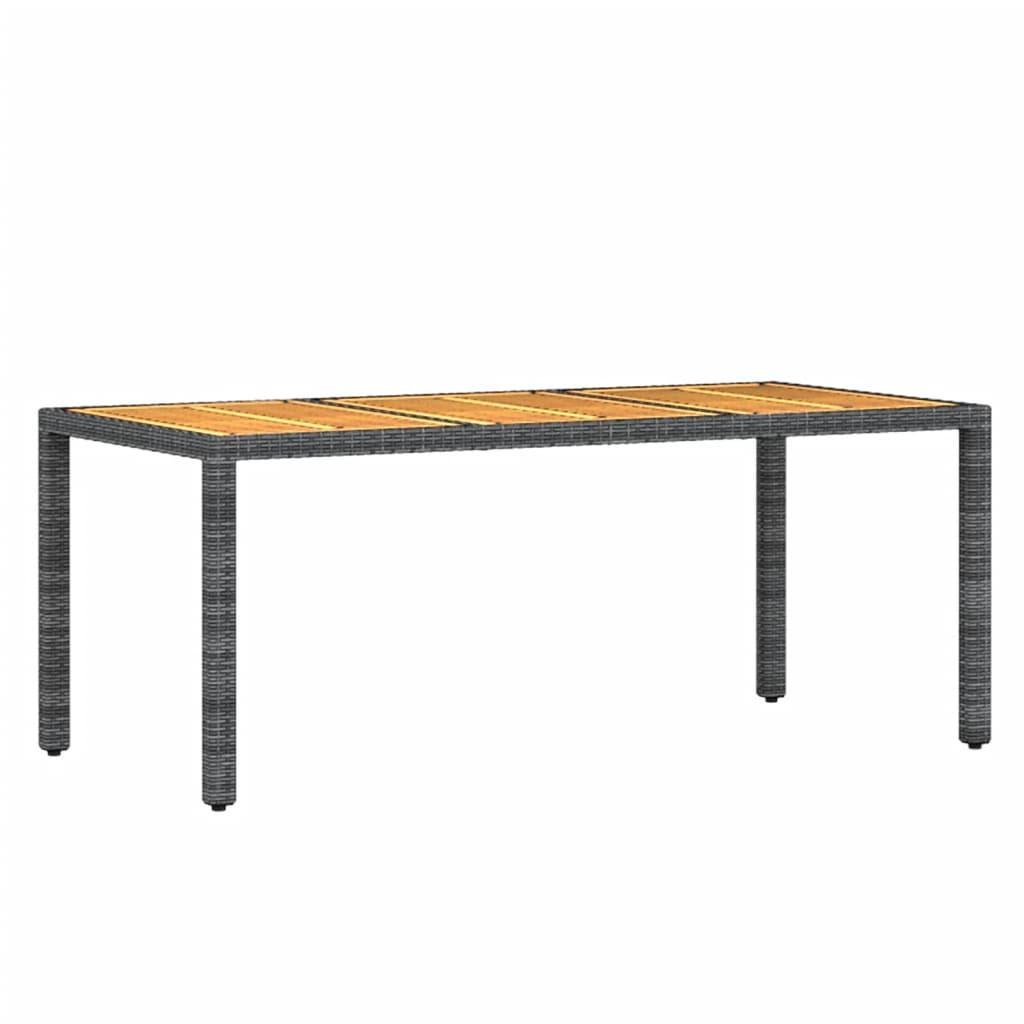 9 Piece Garden Dining Set Poly Rattan Grey