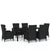 7 Piece Garden Dining Set Poly Rattan Black