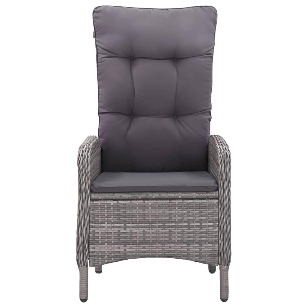 5 Piece Garden Dining Set Poly Rattan and Glass Grey