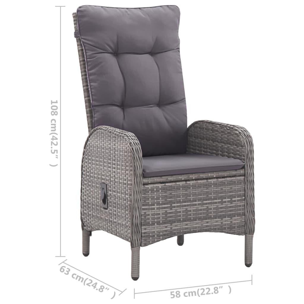 5 Piece Garden Dining Set Poly Rattan and Glass Grey