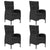 5 Piece Garden Dining Set Poly Rattan and Glass Black