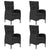 5 Piece Garden Dining Set Poly Rattan and Acacia Wood Black