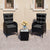 3 Piece Garden Bistro Set Poly Rattan and Glass Black