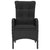 3 Piece Garden Bistro Set Poly Rattan and Glass Black
