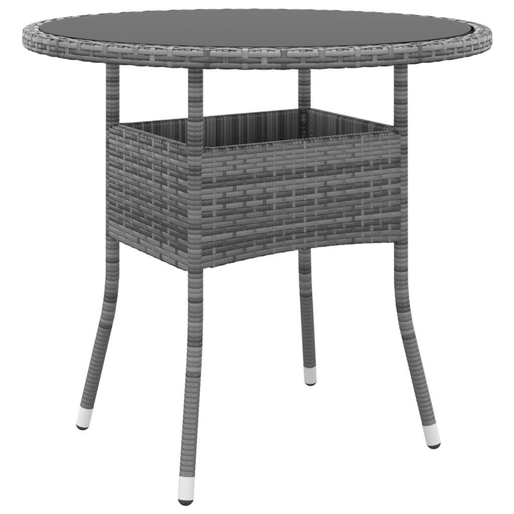 3 Piece Garden Bistro Set Poly Rattan Grey