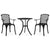 3 Piece Bistro Set Cast Aluminium Black