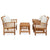 4 Piece Garden Lounge Set with Cushions Solid Acacia Wood