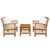 3 Piece Garden Lounge Set with Cushions Solid Acacia Wood