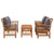 4 Piece Garden Lounge Set with Cushions Solid Acacia Wood (310258+310264)