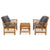 3 Piece Garden Lounge Set with Cushions Solid Acacia Wood (310261+310264)