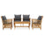 5 Piece Garden Lounge Set with Cushions Solid Acacia Wood (310255+2x310258)