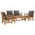 5 Piece Garden Lounge Set with Cushions Solid Acacia Wood