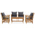 5 Piece Garden Lounge Set with Cushions Solid Acacia Wood