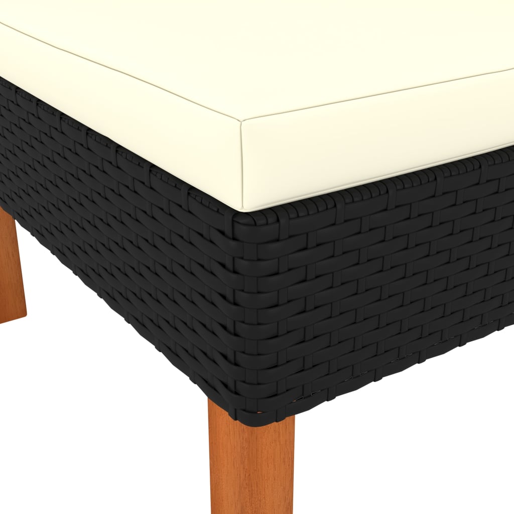 Corner Sofas 2 pcs Poly Rattan and Solid Eucalyptus Wood