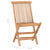 3 Piece Folding Outdoor Dining Set Solid Wood Teak