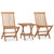 3 Piece Folding Outdoor Dining Set Solid Wood Teak