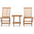 3 Piece Folding Outdoor Dining Set Solid Wood Teak