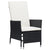 3 Piece Garden Lounge Set with Cushions Poly Rattan Black