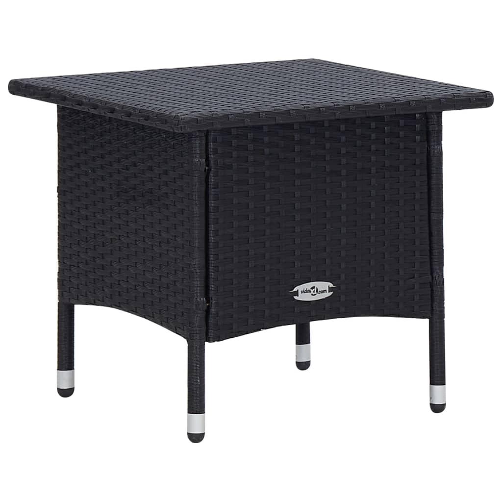 3 Piece Garden Lounge Set with Cushions Poly Rattan Black