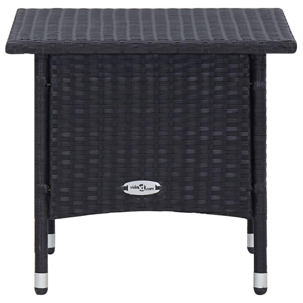 3 Piece Garden Lounge Set with Cushions Poly Rattan Black